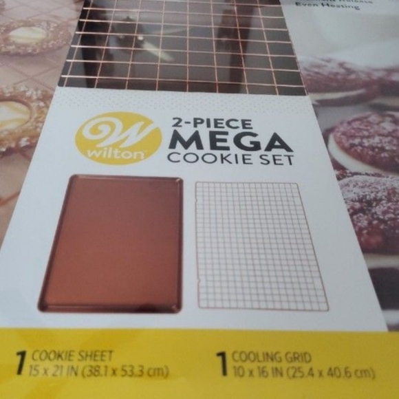 Wilton 2pc MEGA Copper Cookie Sheet 15x21 - Picture 2 of 4